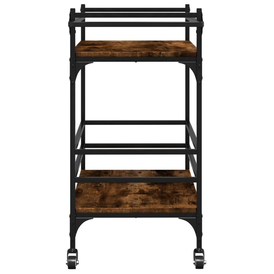 Keukentrolley 82X40X78,5 Cm Bewerkt Hout Gerookt Eikenkleurig