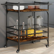 Kitchen trolley 82x40x78.5 cm engineered wood smoked oak