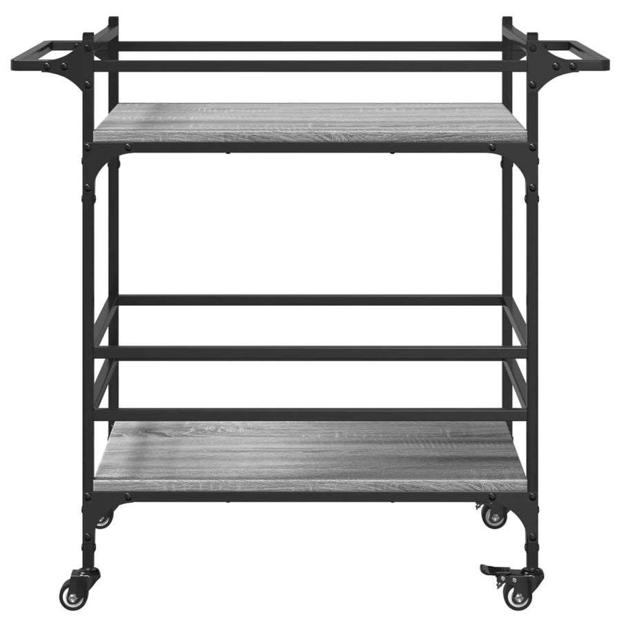 Keukentrolley 82X40X78,5 Cm Bewerkt Hout Grijs Sonoma Eiken