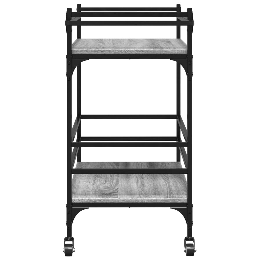 Keukentrolley 82X40X78,5 Cm Bewerkt Hout Grijs Sonoma Eiken