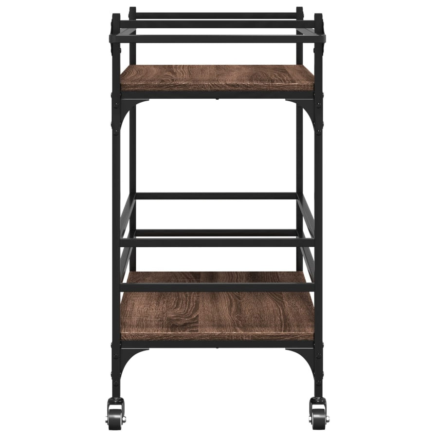 Keukentrolley 82X40X78,5 Cm Bewerkt Hout Bruin Eikenkleurig