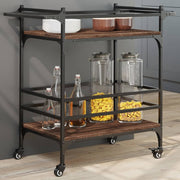 Kitchen trolley 82x40x78.5 cm engineered wood brown oak look