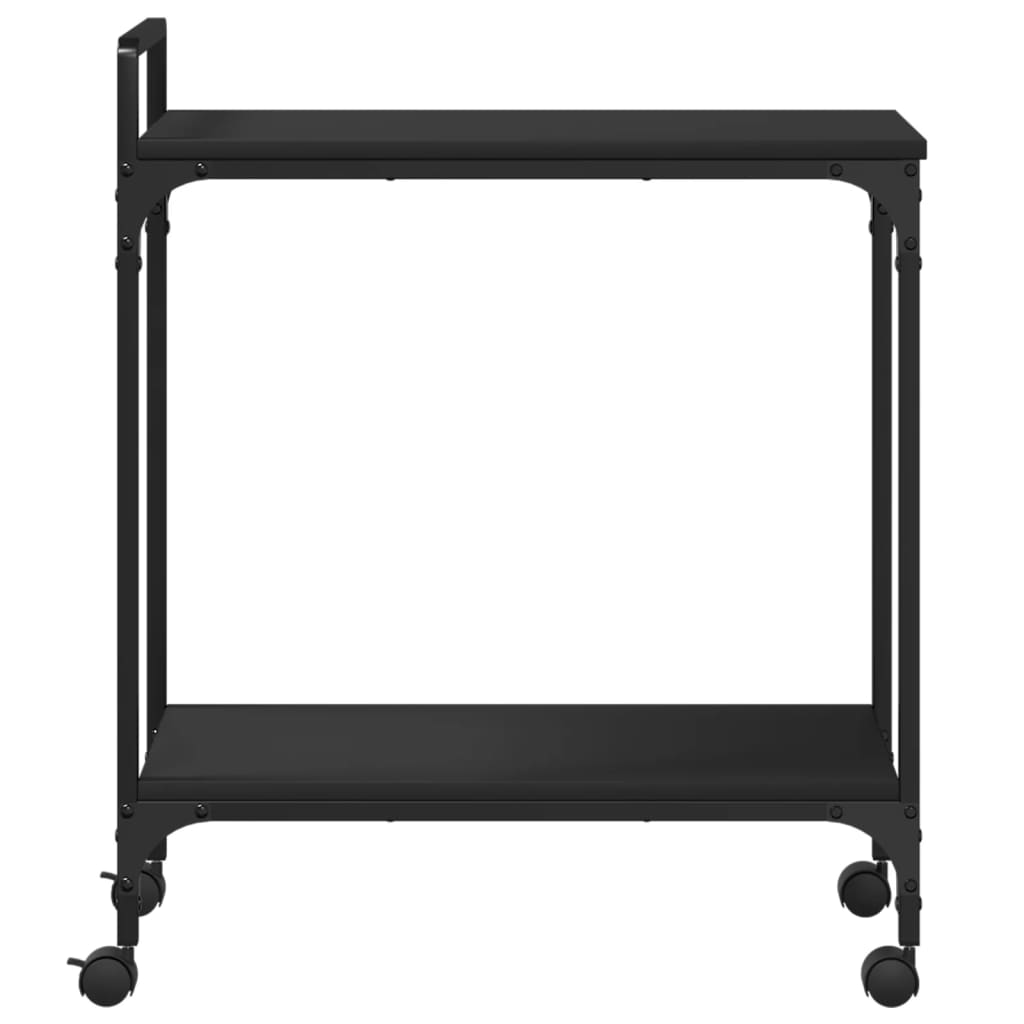 Keukentrolley 60,5x31x72,5 cm bewerkt hout zwart