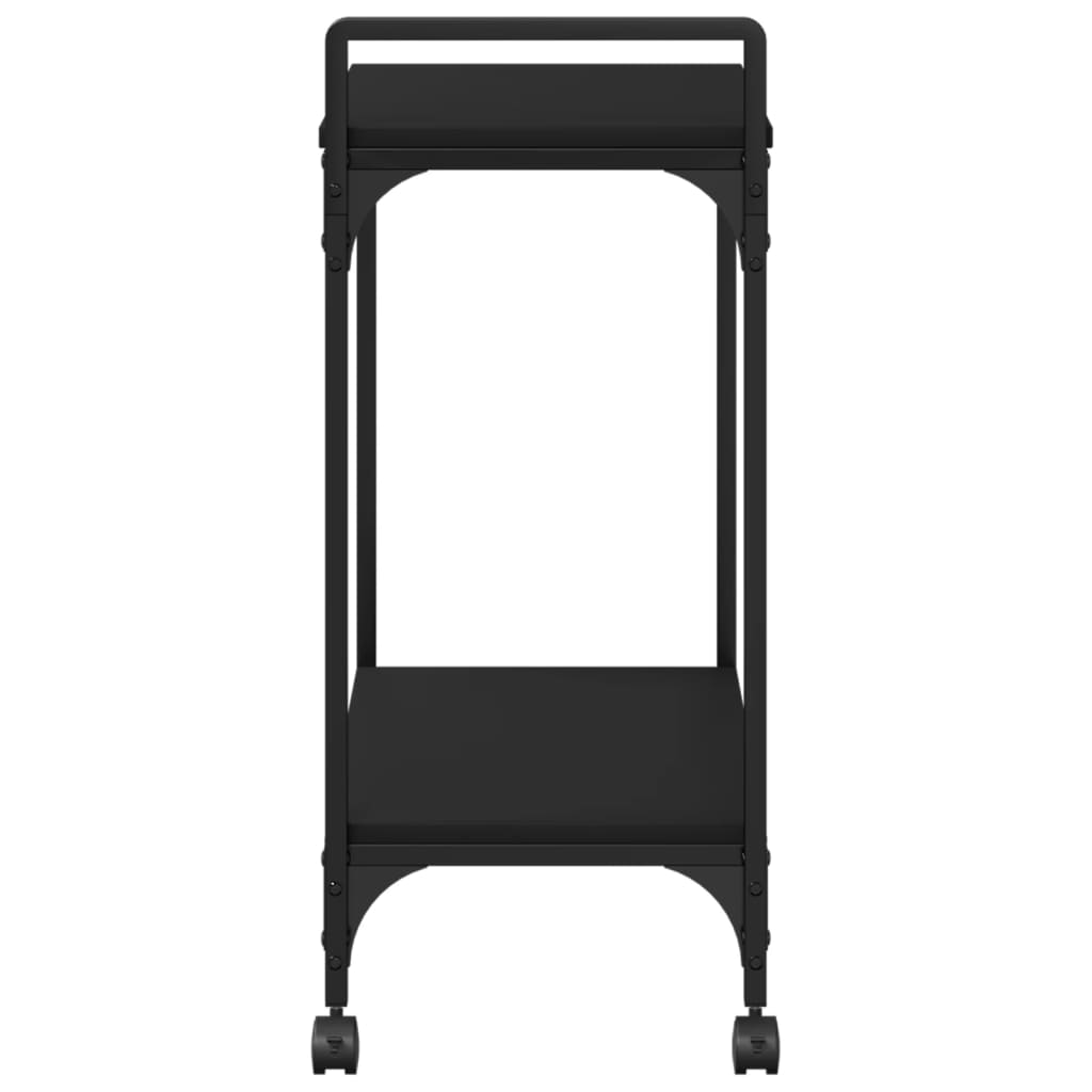 Keukentrolley 60,5x31x72,5 cm bewerkt hout zwart
