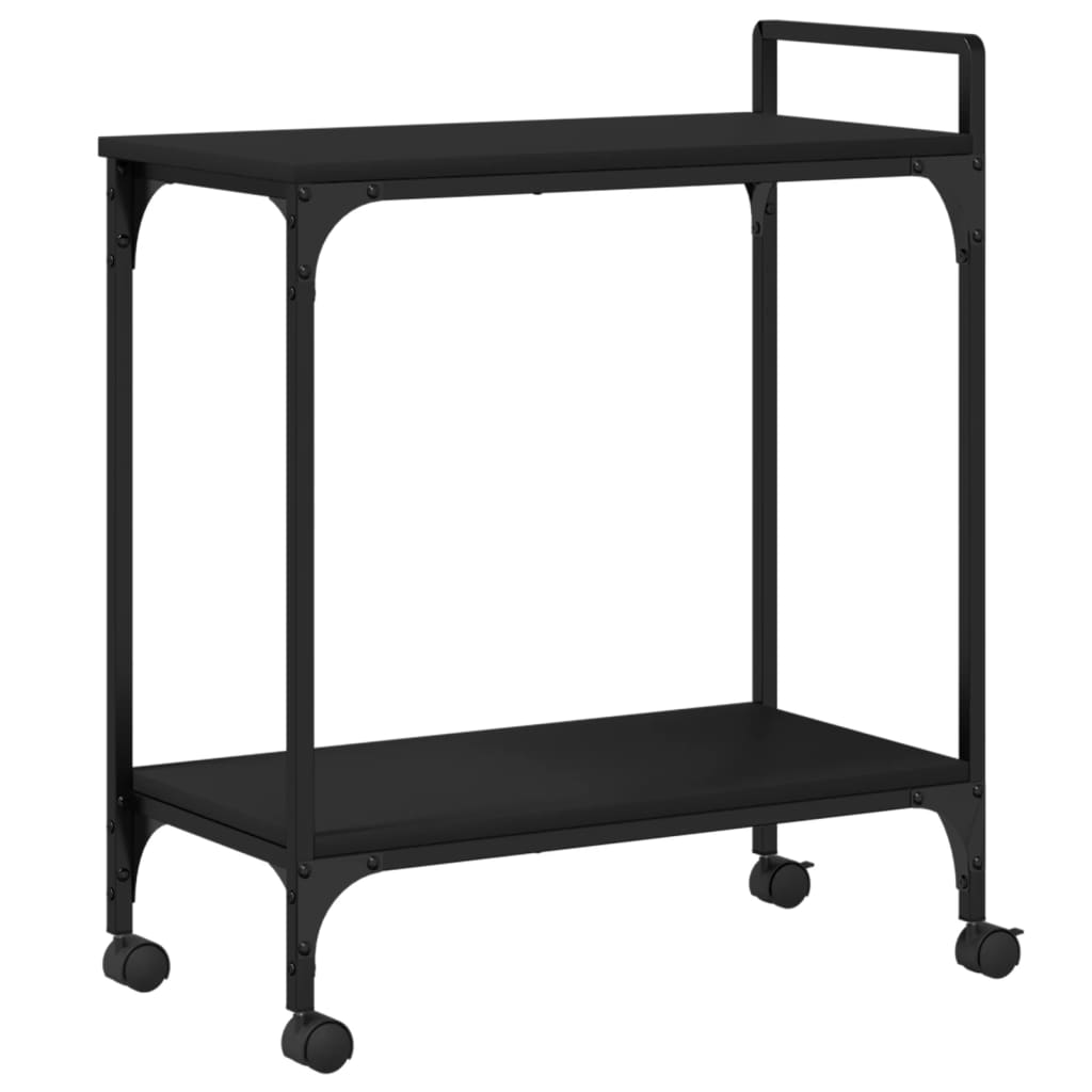 Keukentrolley 60,5x31x72,5 cm bewerkt hout zwart