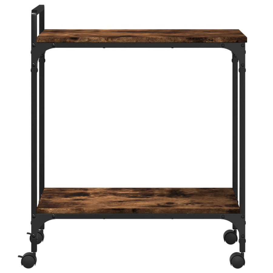Keukentrolley 60,5X31X72,5 Cm Bewerkt Hout Kleurig Gerookt eiken