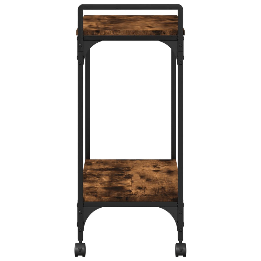 Keukentrolley 60,5X31X72,5 Cm Bewerkt Hout Kleurig Gerookt eiken