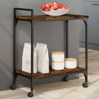 Kitchen trolley 60.5x31x72.5 cm Engineered wood Smoked oak colour