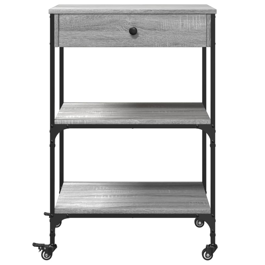 Keukentrolley 60X48X89,5 Cm Bewerkt Hout Grijs Sonoma Eiken
