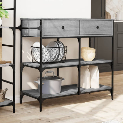 Keukentrolley 105X42X95 Cm Bewerkt Hout Grijs Sonoma Eikenkleur