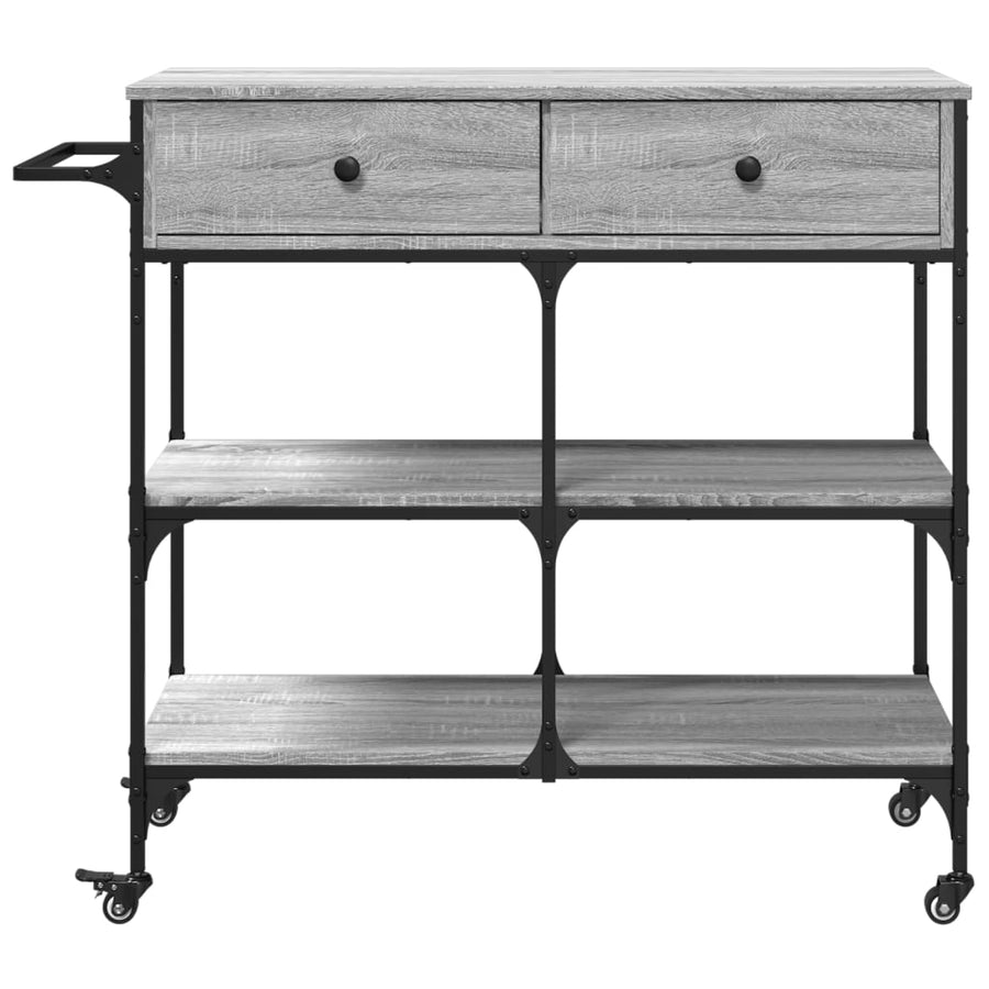 Keukentrolley 105X42X95 Cm Bewerkt Hout Grijs Sonoma Eikenkleur