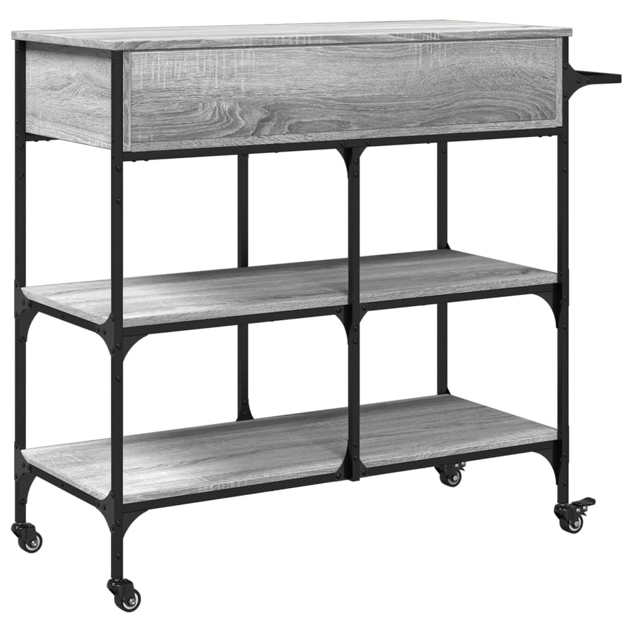 Keukentrolley 105X42X95 Cm Bewerkt Hout Grijs Sonoma Eikenkleur