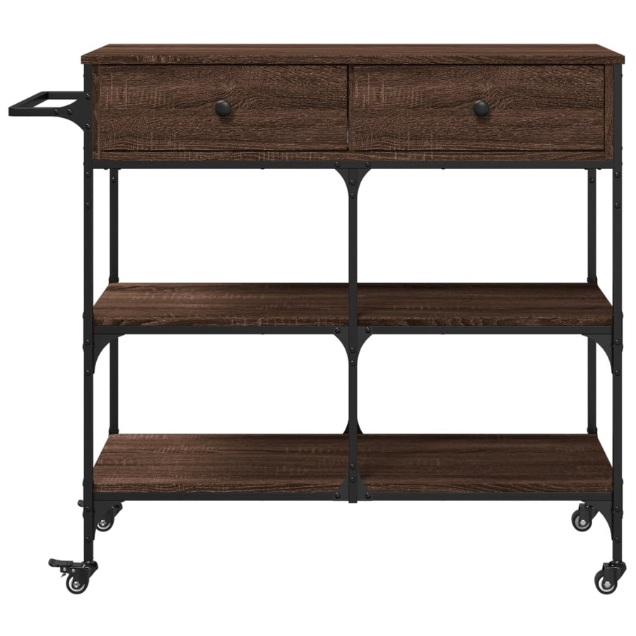 Keukentrolley 105X42X95 Cm Bewerkt Hout Bruin Eikenkleurig