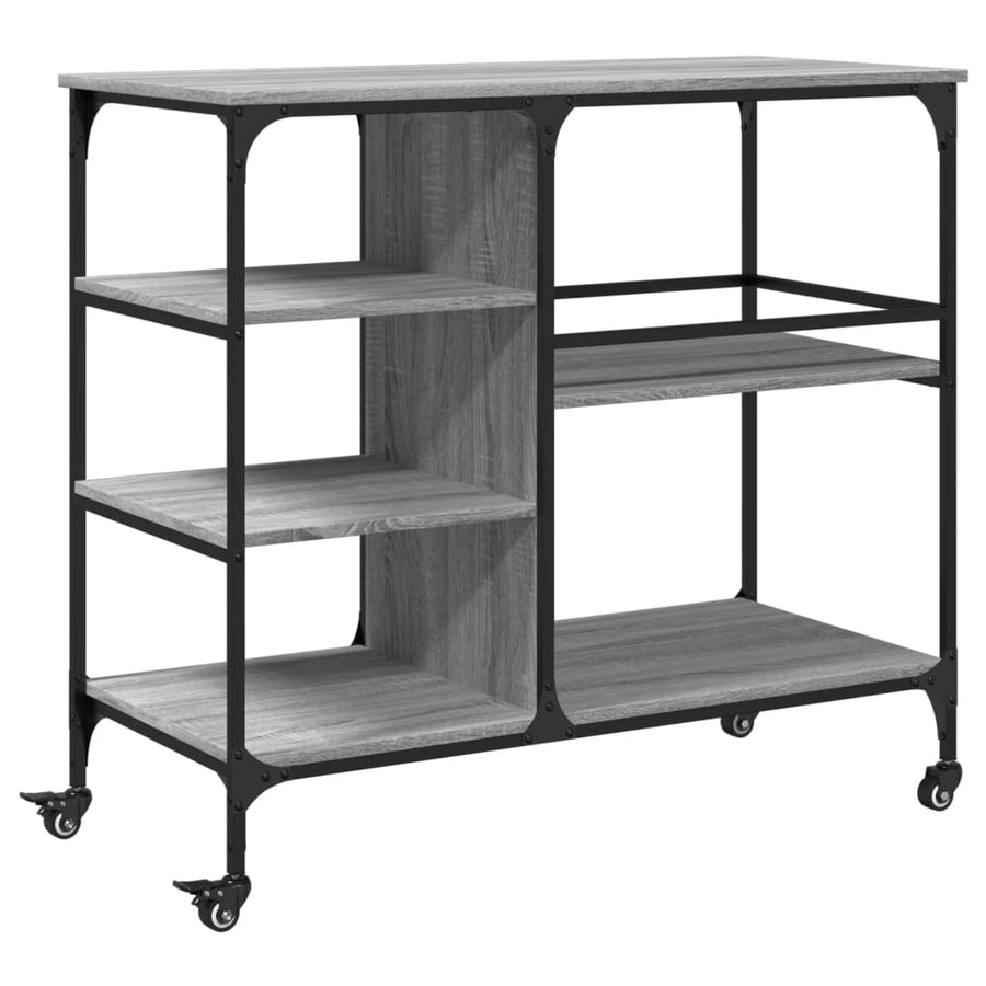 Keukentrolley 100X45X89,5 Cm Bewerkt Hout Grijs Sonoma Eiken