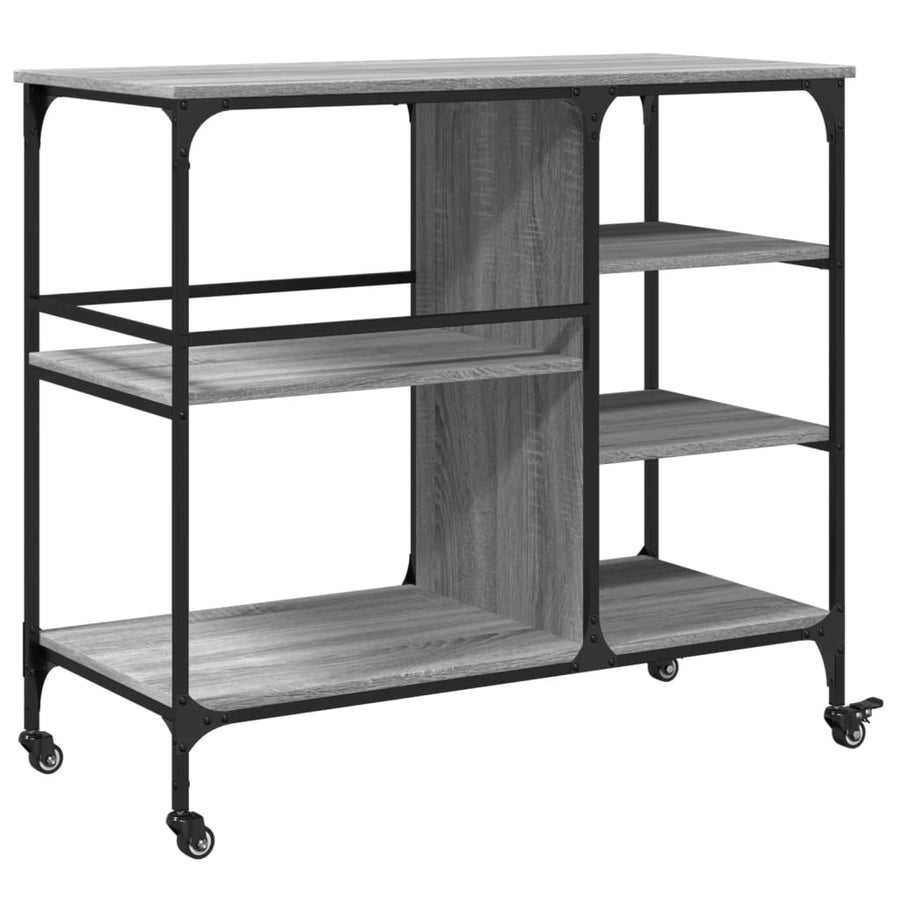 Keukentrolley 100X45X89,5 Cm Bewerkt Hout Grijs Sonoma Eiken