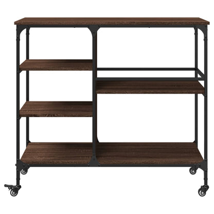 Keukentrolley 100X45X89,5 Cm Bewerkt Hout Bruin Eikenkleurig