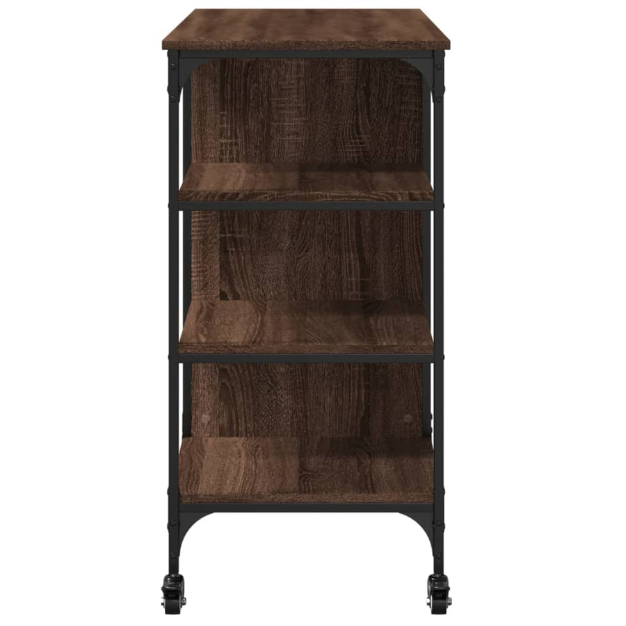 Keukentrolley 100X45X89,5 Cm Bewerkt Hout Bruin Eikenkleurig