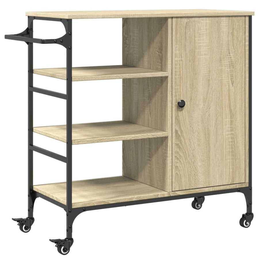 Keukentrolley 87,5X38,5X84,5 Cm Bewerkt Hout Sonoma Eikenkleur