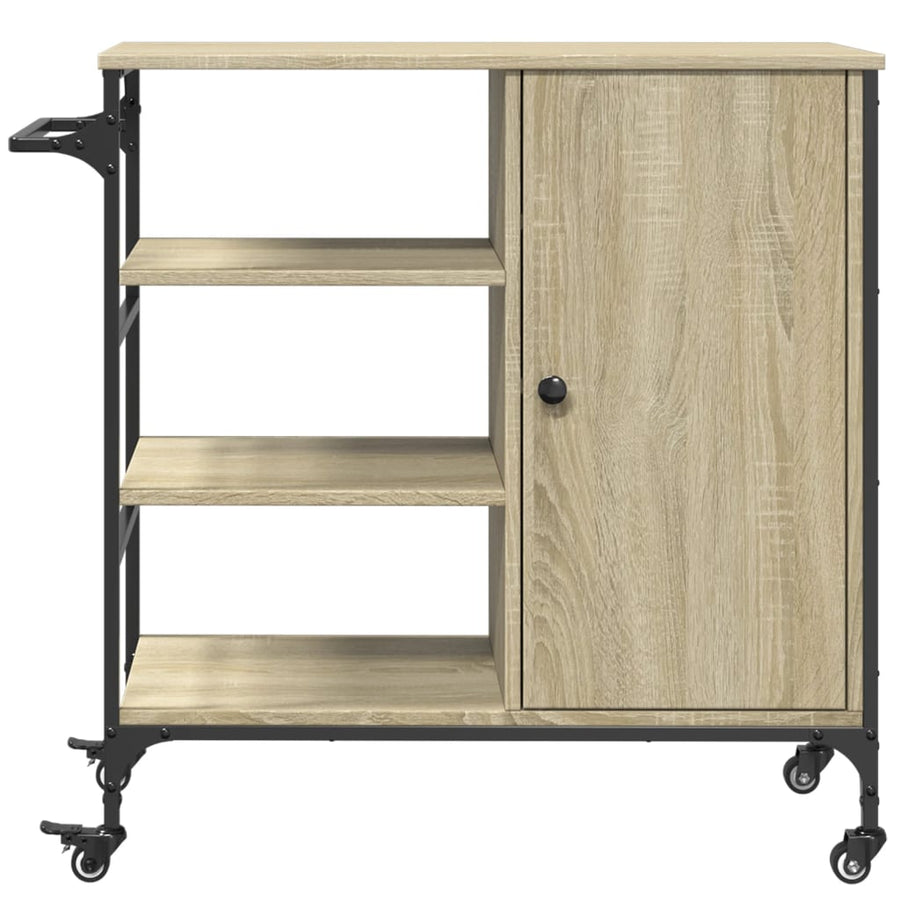 Keukentrolley 87,5X38,5X84,5 Cm Bewerkt Hout Sonoma Eikenkleur