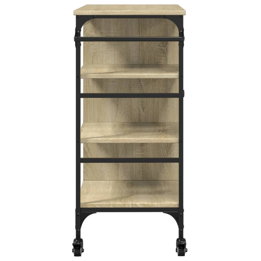 Keukentrolley 87,5X38,5X84,5 Cm Bewerkt Hout Sonoma Eikenkleur