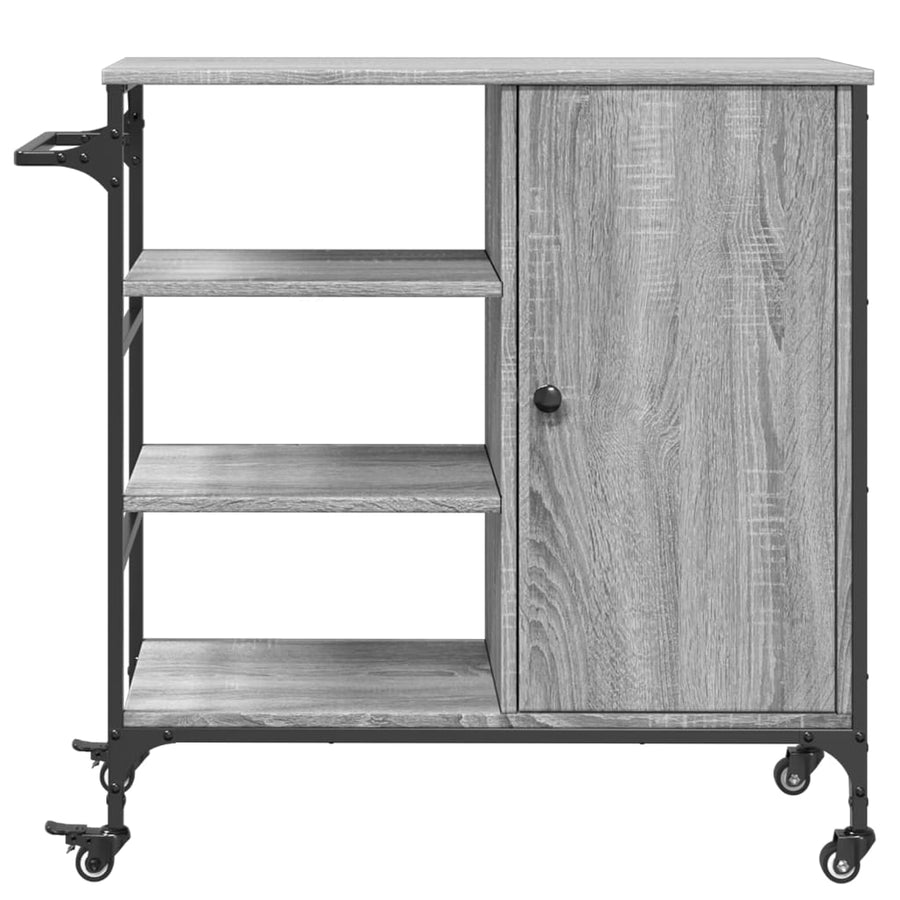Keukentrolley 87,5X38,5X84,5 Cm Bewerkt Hout Grijs Sonoma Eiken