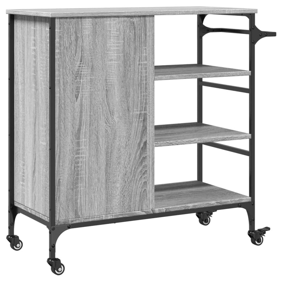 Keukentrolley 87,5X38,5X84,5 Cm Bewerkt Hout Grijs Sonoma Eiken