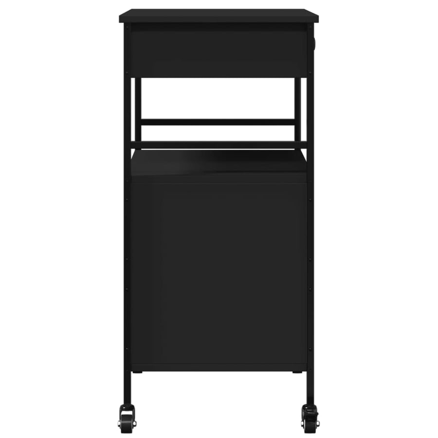 Keukentrolley 56X43X89,5 Cm Bewerkt Hout Zwart
