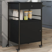 Kitchen trolley 56x43x89.5 cm engineered wood black