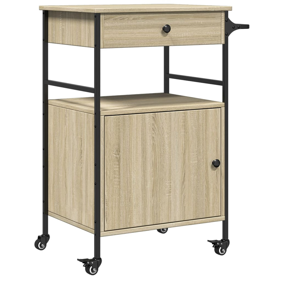 Keukentrolley 56X43X89,5 Cm Bewerkt Hout Sonoma Eikenkleurig