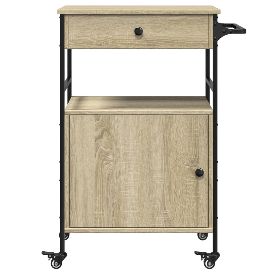 Keukentrolley 56X43X89,5 Cm Bewerkt Hout Sonoma Eikenkleurig
