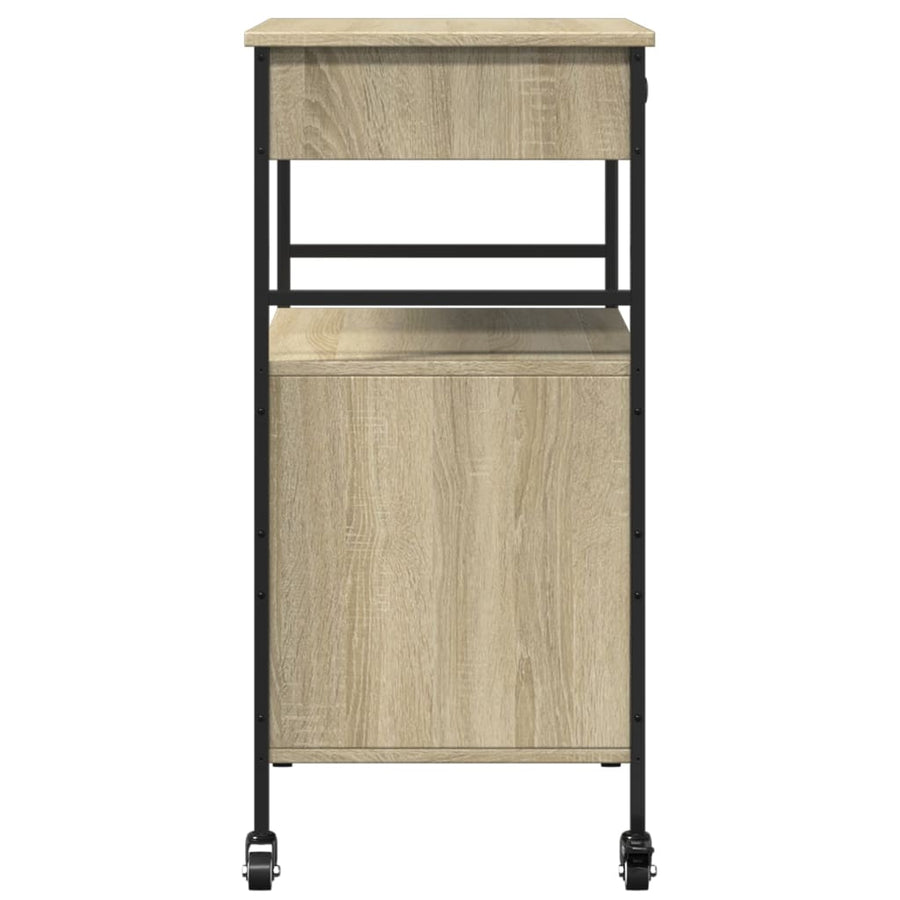 Keukentrolley 56X43X89,5 Cm Bewerkt Hout Sonoma Eikenkleurig
