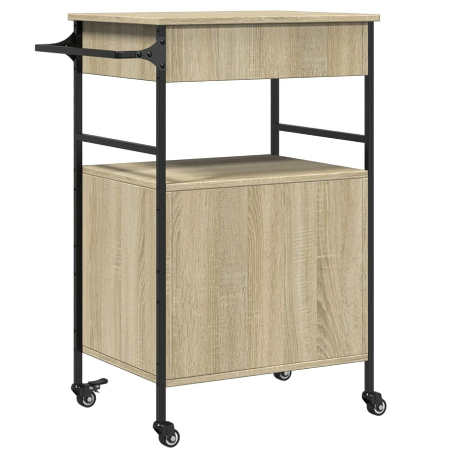 Keukentrolley 56X43X89,5 Cm Bewerkt Hout Sonoma Eikenkleurig