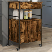 Kitchen trolley 56x43x89.5 cm engineered wood smoked oak