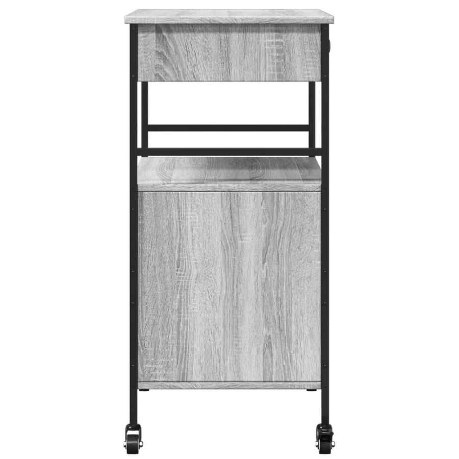 Keukentrolley 56X43X89,5 Cm Bewerkt Hout Grijs Sonoma Eiken