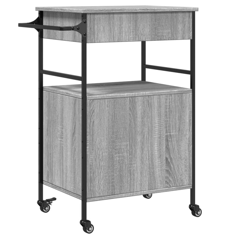 Keukentrolley 56X43X89,5 Cm Bewerkt Hout Grijs Sonoma Eiken