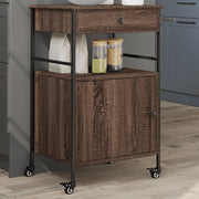 Kitchen trolley 56x43x89.5 cm engineered wood brown oak look