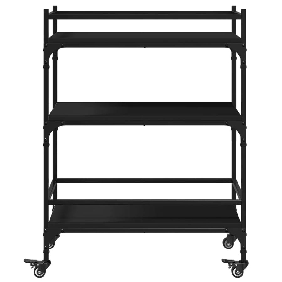Keukentrolley 65X40X86,5 Cm Bewerkt Hout Zwart