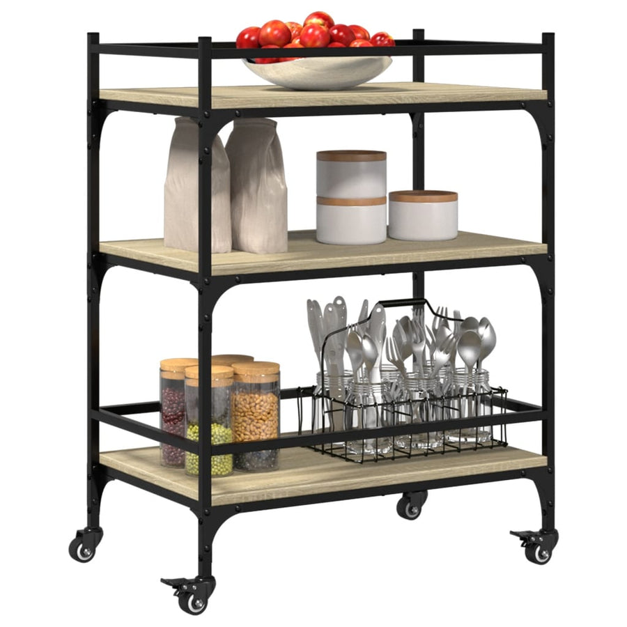 Keukentrolley 65X40X86,5 Cm Bewerkt Hout Sonoma Eikenkleurig
