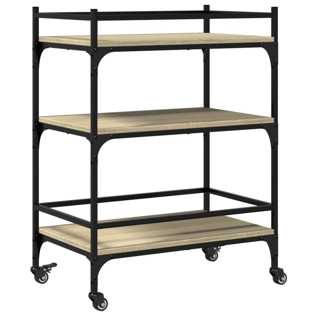 Keukentrolley 65X40X86,5 Cm Bewerkt Hout Sonoma Eikenkleurig