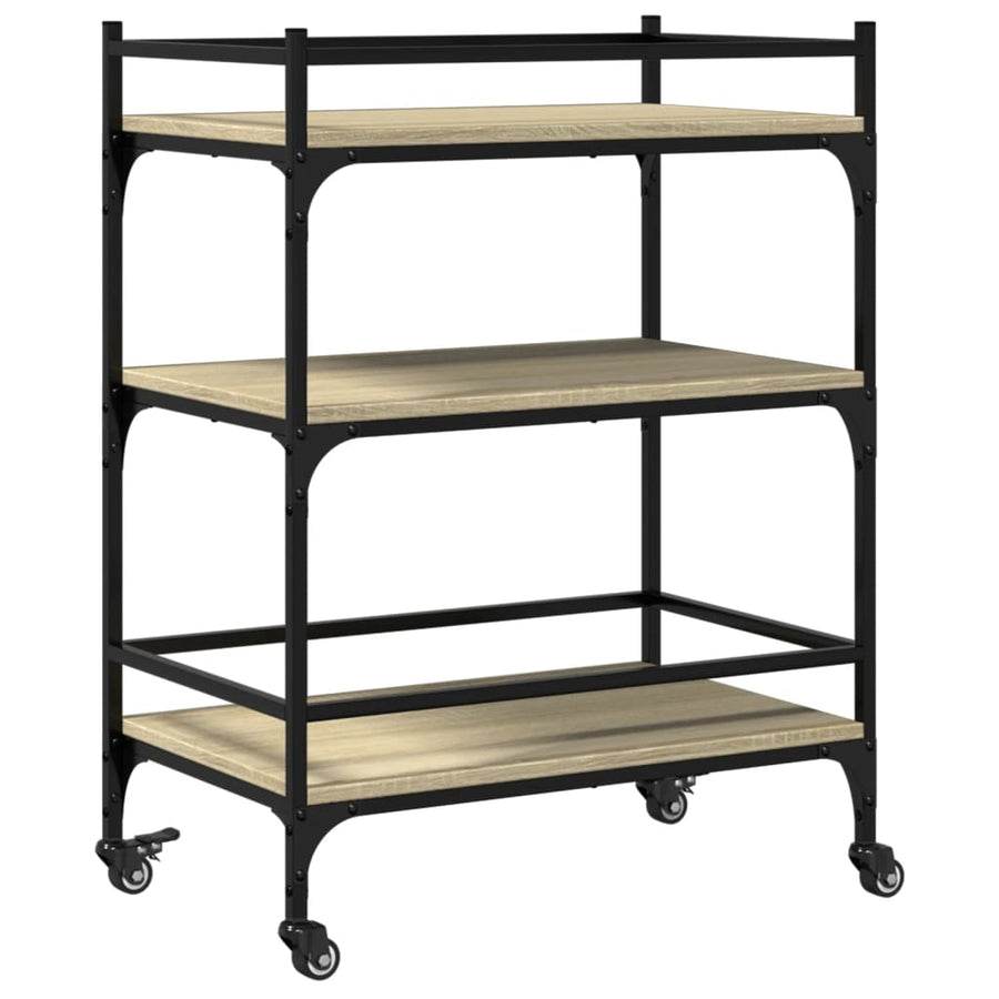 Keukentrolley 65X40X86,5 Cm Bewerkt Hout Sonoma Eikenkleurig