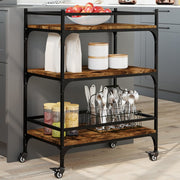 Kitchen trolley 65x40x86.5 cm engineered wood smoked oak