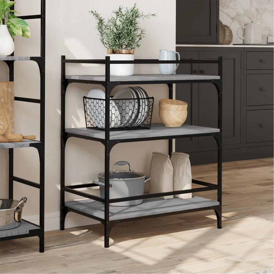 Keukentrolley 65x40x86,5 cm bewerkt hout grijs sonoma eiken