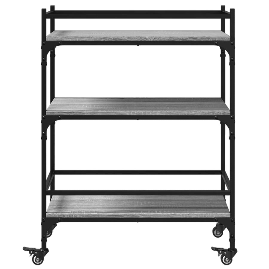 Keukentrolley 65x40x86,5 cm bewerkt hout grijs sonoma eiken