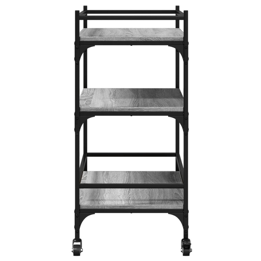 Keukentrolley 65x40x86,5 cm bewerkt hout grijs sonoma eiken