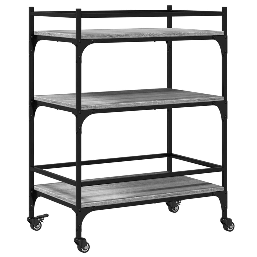 Keukentrolley 65x40x86,5 cm bewerkt hout grijs sonoma eiken