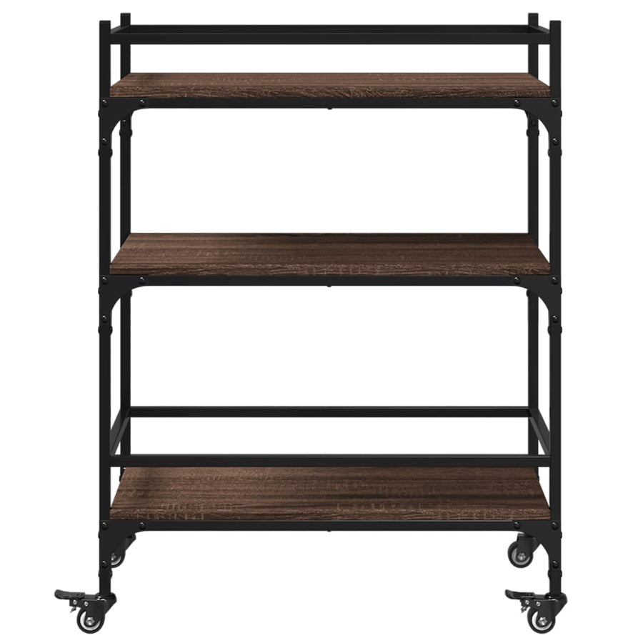 Keukentrolley 65x40x86,5 cm bewerkt hout bruin eikenkleurig