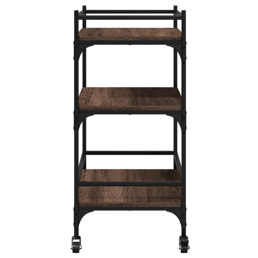 Keukentrolley 65x40x86,5 cm bewerkt hout bruin eikenkleurig