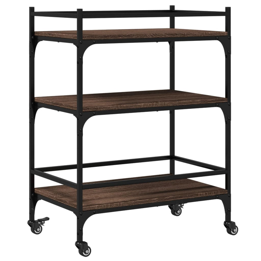 Keukentrolley 65x40x86,5 cm bewerkt hout bruin eikenkleurig