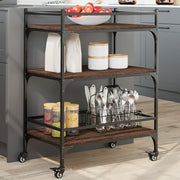 Kitchen Trolley 65x40x86.5 cm Engineered Wood Brown Oak-colored
