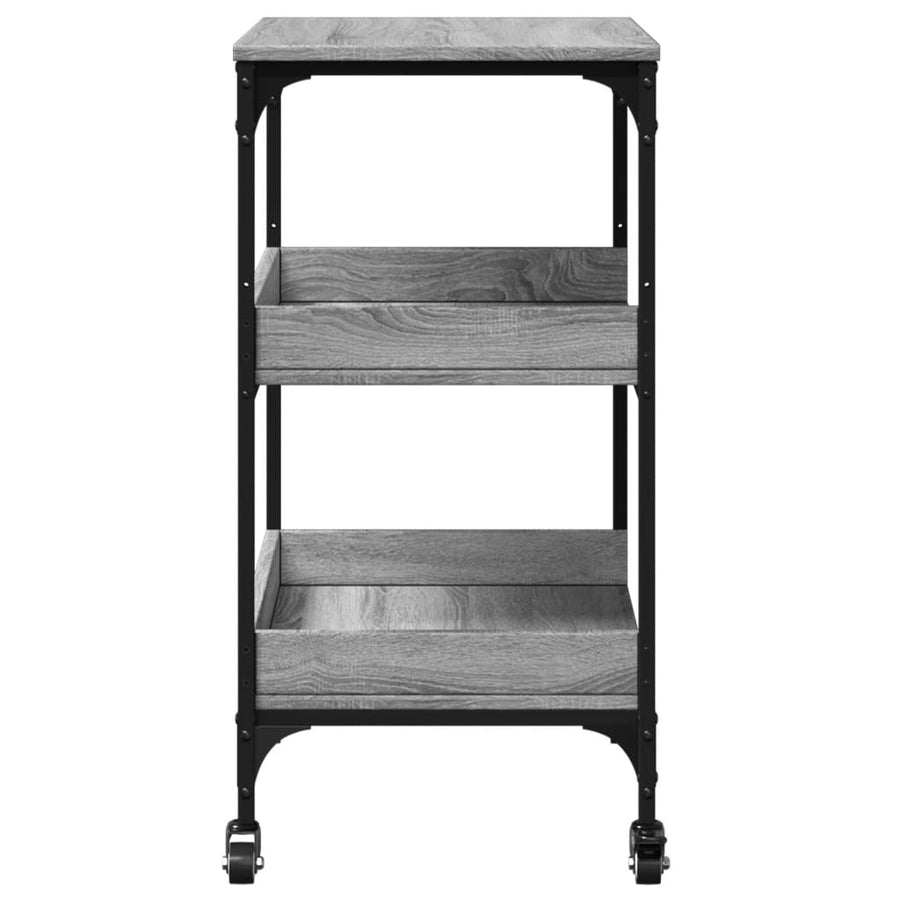Keukentrolley 60X41X80,5 Cm Bewerkt Hout Grijs Sonoma Eiken